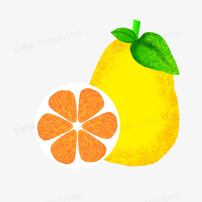 手绘水果柚子素材