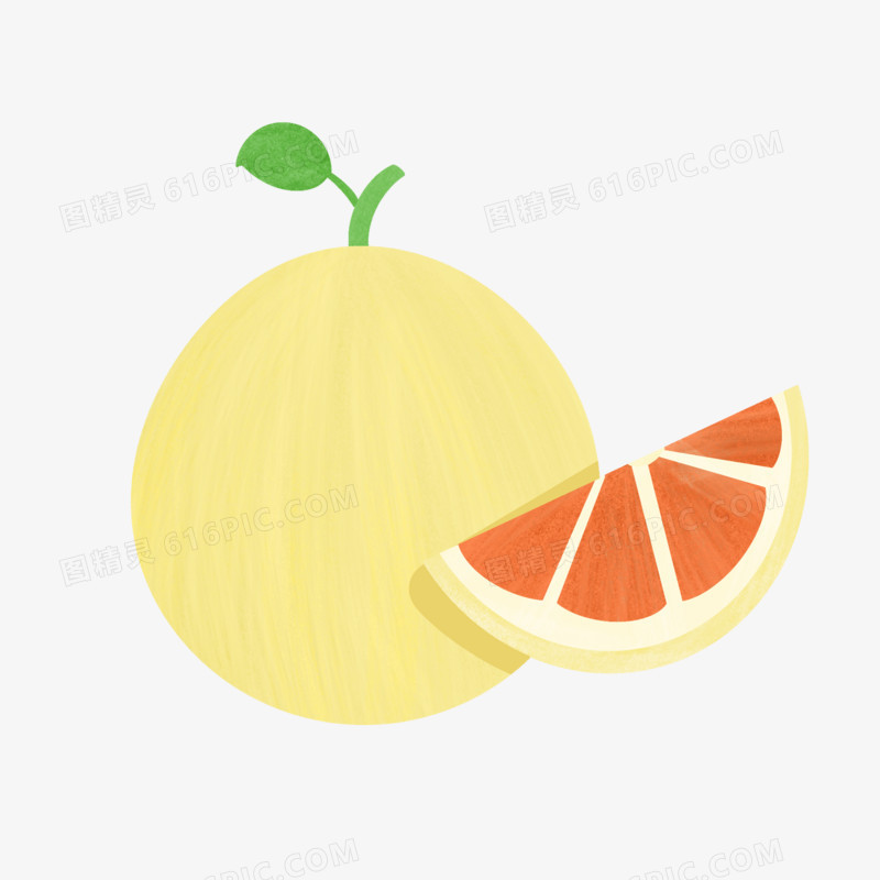 卡通柚子文旦柚水果素材