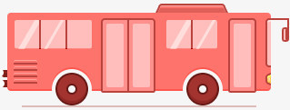 卡通粉色公交车