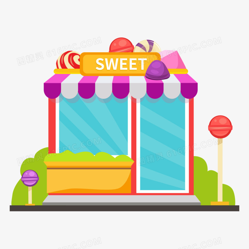 糖果店货架简笔画图片