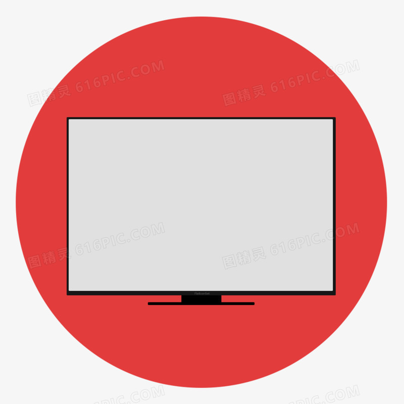 电视机平面设计圈图标