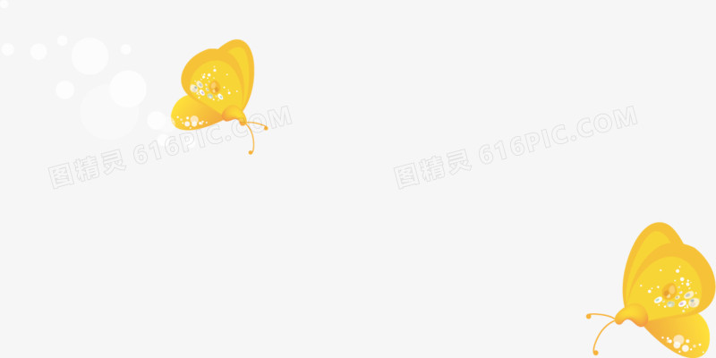 黄色卡通精美蝴蝶