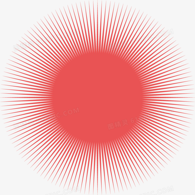 矢量红色圆形光芒