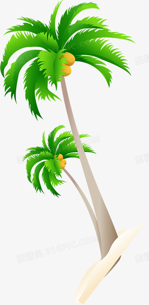 椰子树卡通树木六一儿童节