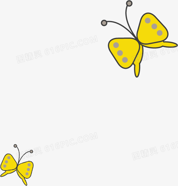 黄色可爱蝴蝶卡通