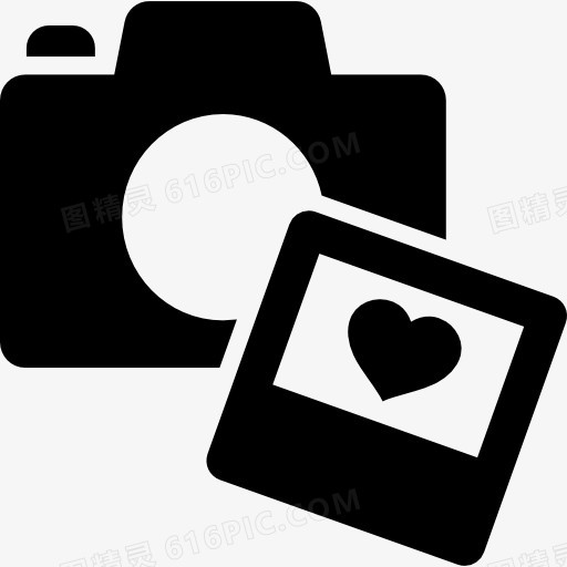 相机和心脏图片图标