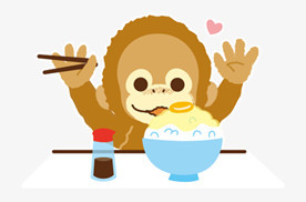 可爱图片卡通猴图片 开心吃饭的