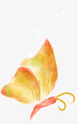 合成创意手绘素描黄色的蝴蝶