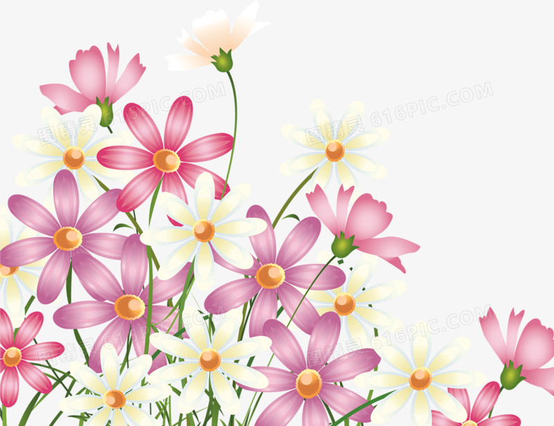 粉色手绘鲜花