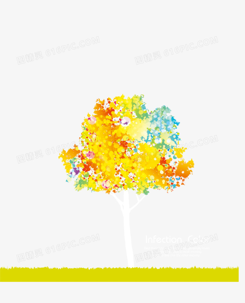 彩色缤纷的树
