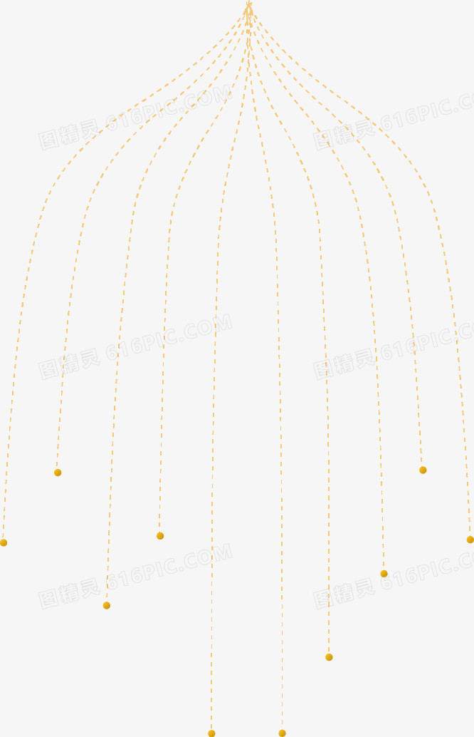 橙色发散的线点链条