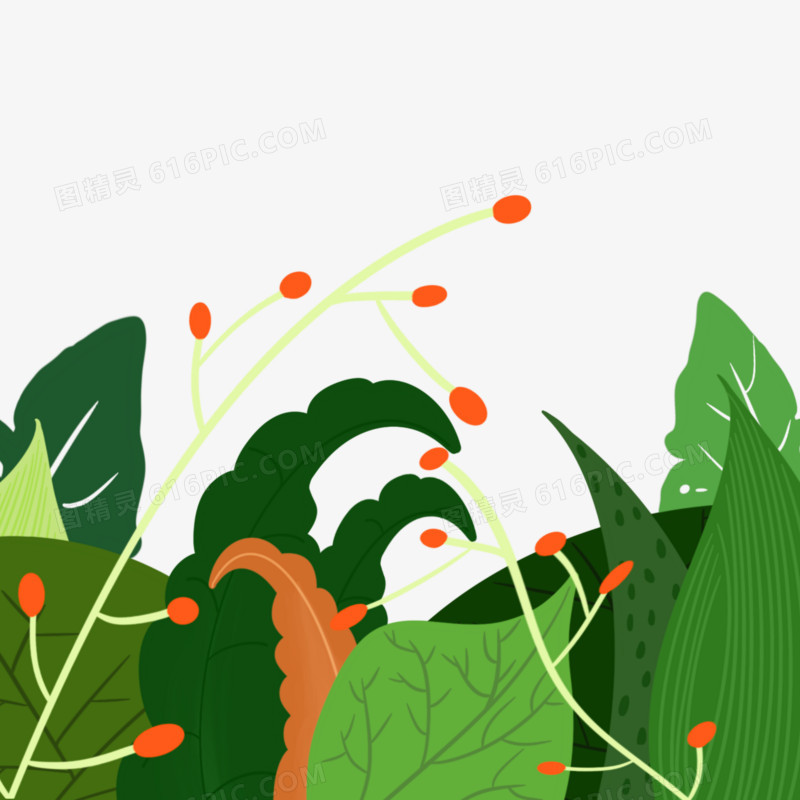 卡通手绘植被植物装饰元素