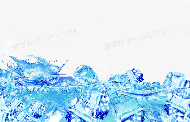 蓝色冰块设计堆积