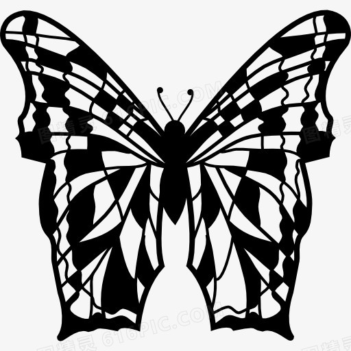 蝴蝶翅膀的复杂设计图标