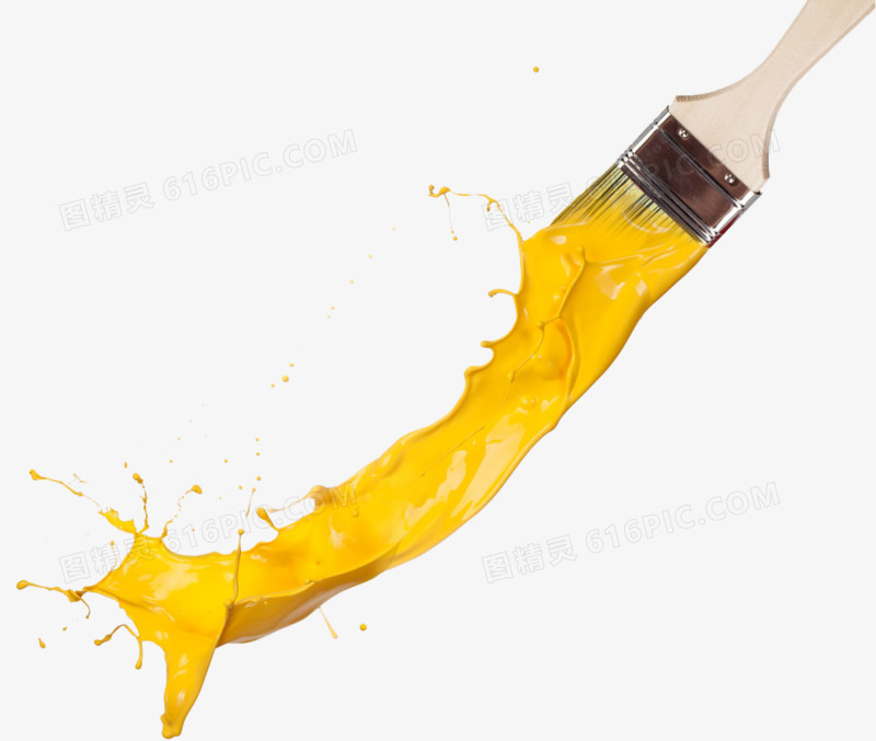 刷黄色油漆素材图片