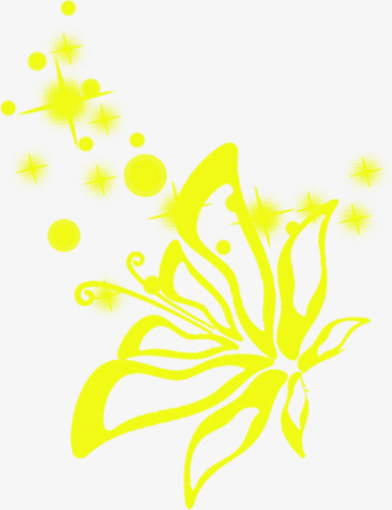 黄色圆点蝴蝶装饰素材