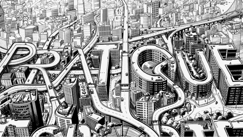 未来城市 素描作品图片