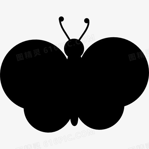 蝴蝶翅膀形状的圆形图标