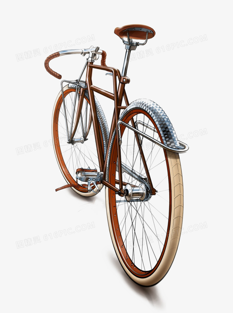 手绘复古自行车