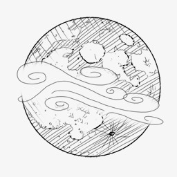 人物素描厨师卡通卡通图案手绘素描地球表面卡通风格pngpng创意地球