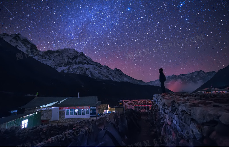 夜空浪漫流星乡村