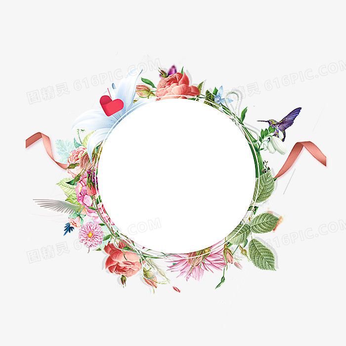 花卉背景圆形边框