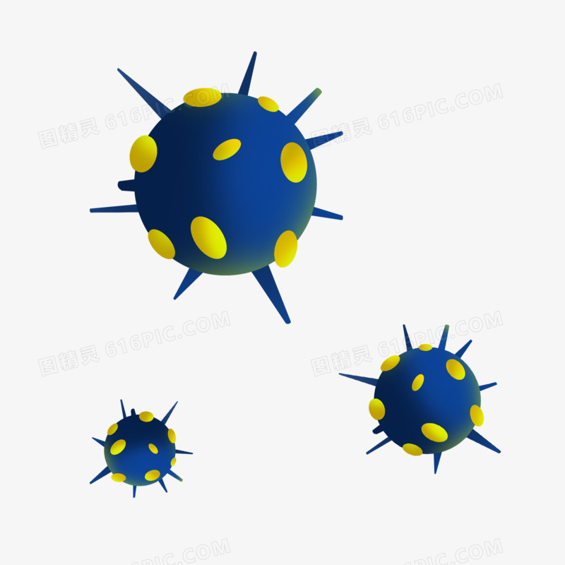 蓝色疾病细菌效果素材