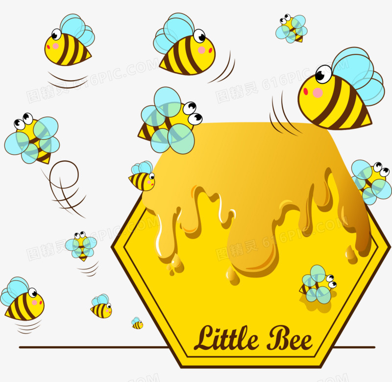 卡通手绘蜂蜜可爱小蜜蜂