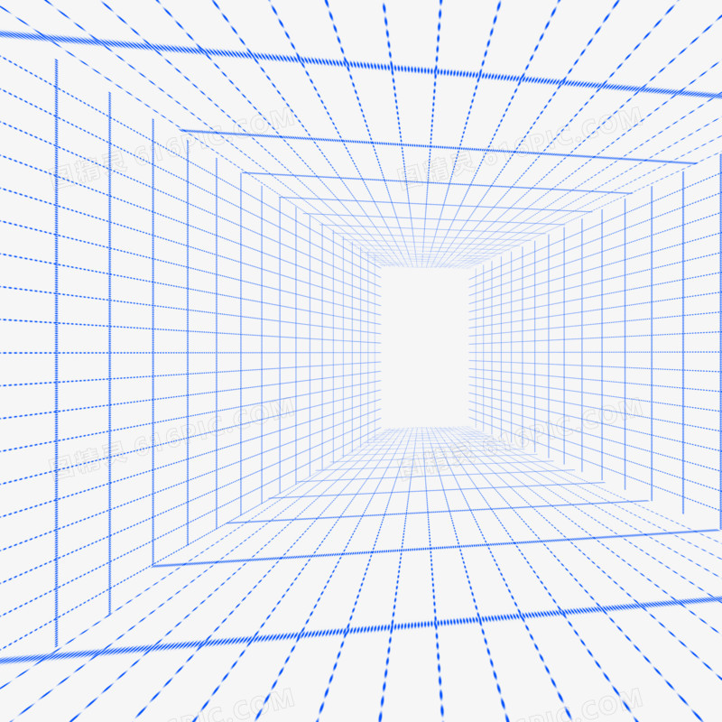 蓝色线条透视网格线纹理素材