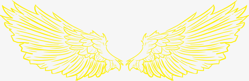 手绘黄色卡通翅膀设计