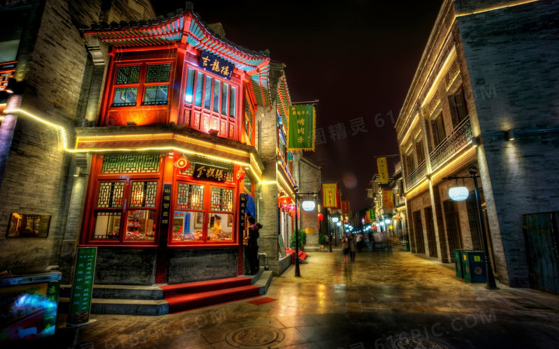 夜晚街景辉煌靓丽
