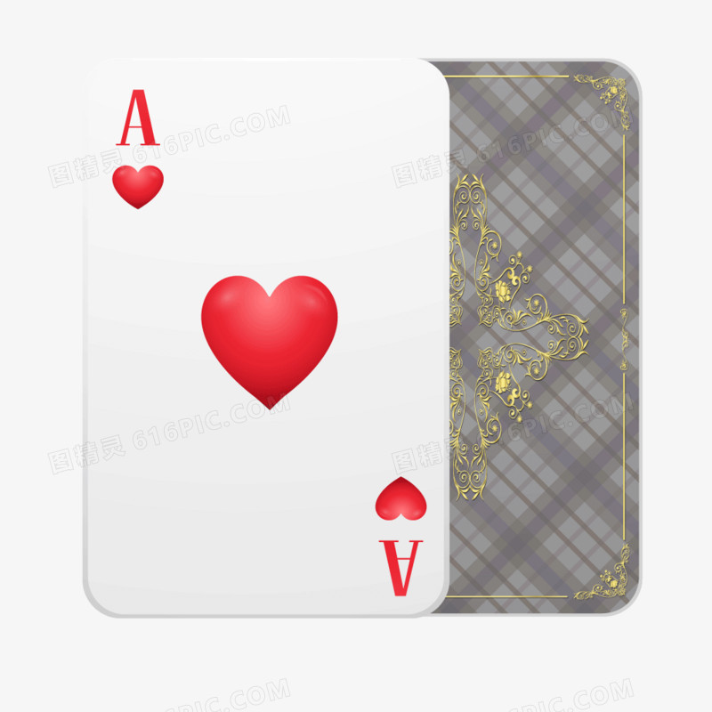 白色红桃扑克纸牌