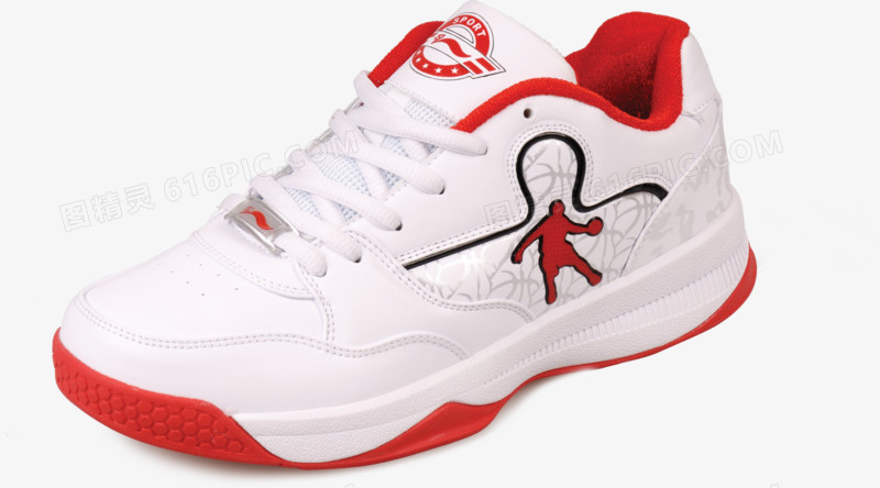 高清红白色运动鞋