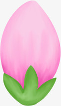 创意手绘合成粉红色的花朵花苞