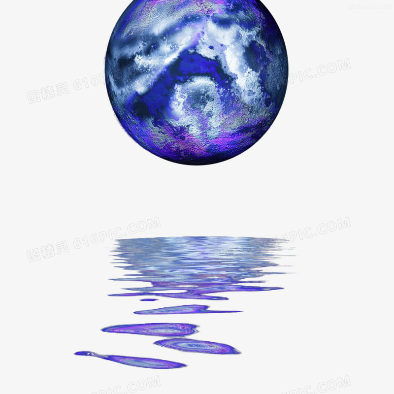 蓝色星球水面倒影
