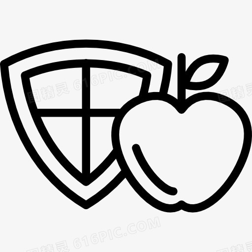 苹果和盾图标