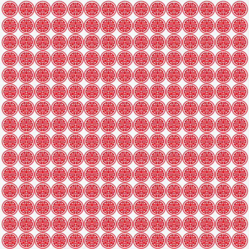 矢量中国红双喜字底纹元素
