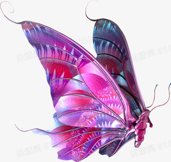 粉色翅膀蝴蝶