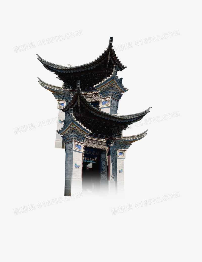 中国风徽式建筑屋檐