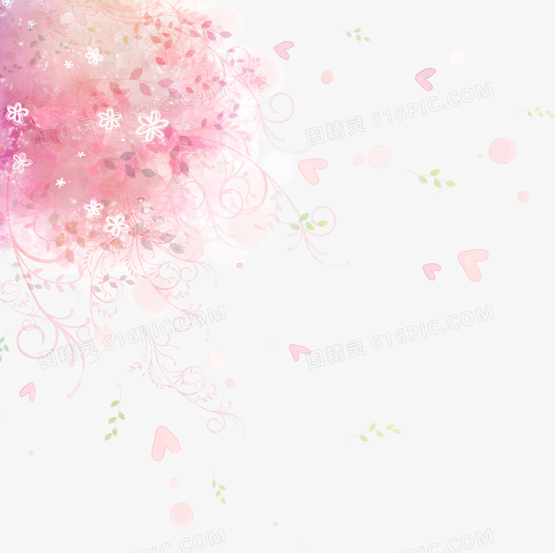 粉色花朵梦幻设计装饰