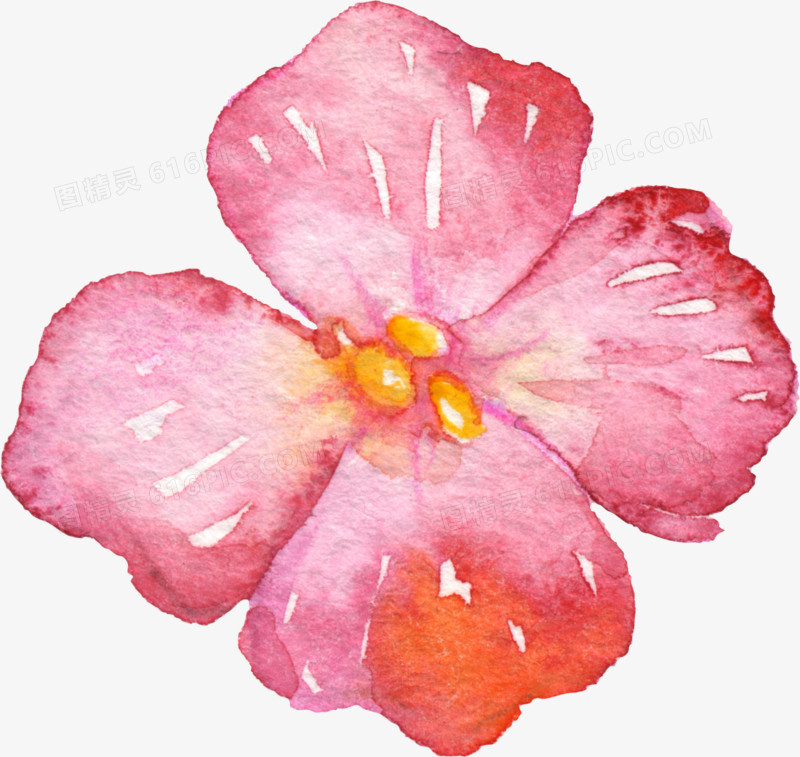 粉红色水墨花朵