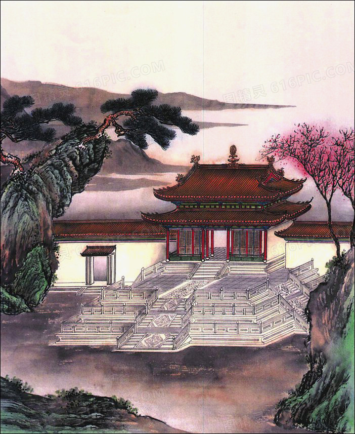 青墨山水画