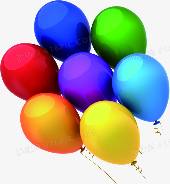 五彩气球装饰元素