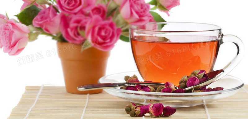 玫瑰茶，鲜花