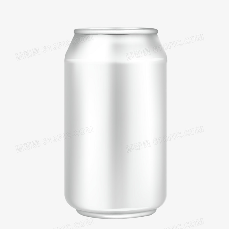灰色矢量易拉罐包装空白模板