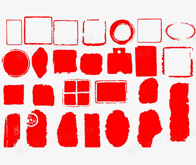 红色公章模板背景素材图