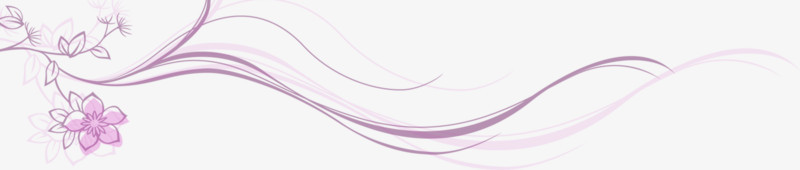 紫色梦幻手绘线条花朵