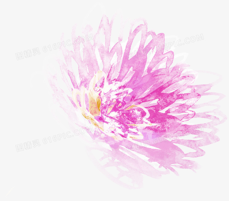 合成创意效果水彩粉红色的花卉图案