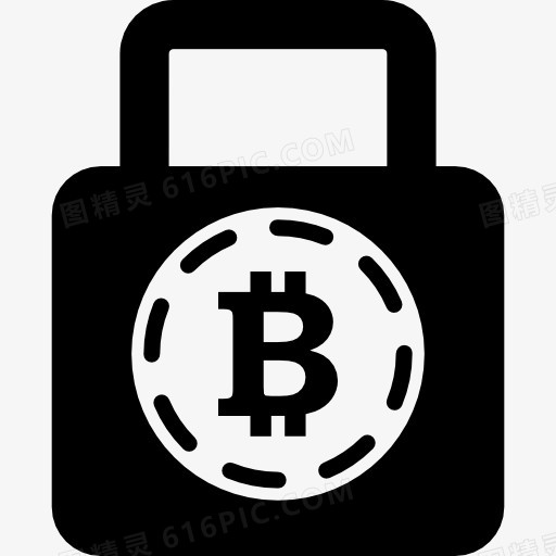 比特币安全锁的标志图标