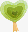 绿色分层创意爱心树木